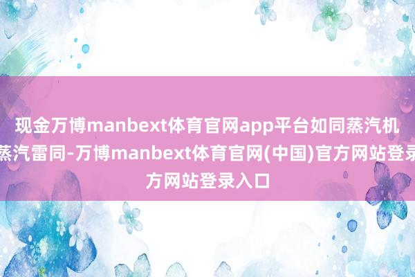 现金万博manbext体育官网app平台如同蒸汽机中的蒸汽雷同-万博manbext体育官网(中国)官方网站登录入口