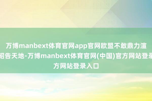 万博manbext体育官网app官网欧盟不敢鼎力渲染地昭告天地-万博manbext体育官网(中国)官方网站登录入口