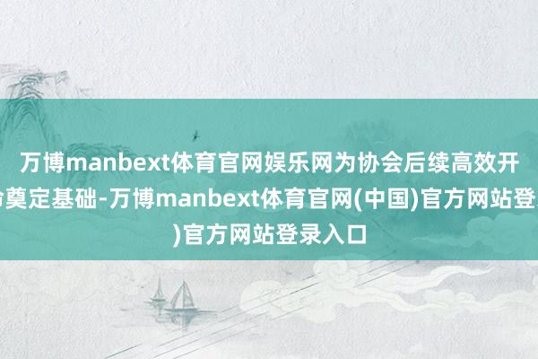 万博manbext体育官网娱乐网为协会后续高效开展使命奠定基础-万博manbext体育官网(中国)官方网站登录入口